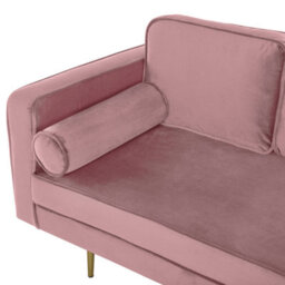 Beliani Left-Hand Chaise Longue Miramas Velvet Pink - thumbnail 6