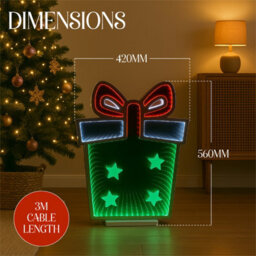 Xmas Haus Led Infinity Indoor Christmas Decoration - Gift Box - thumbnail 2