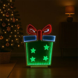 Xmas Haus Led Infinity Indoor Christmas Decoration - Gift Box - thumbnail 1