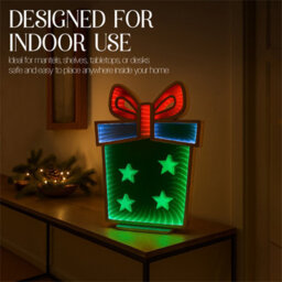 Xmas Haus Led Infinity Indoor Christmas Decoration - Gift Box - thumbnail 5