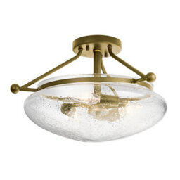 Luminosa Lighting Elstead Kichler Belle 3 Light Semi-Flush Mount Brushed Natural Brass