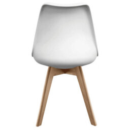Fusion Living Soho White & Green Plastic Dining Chair With Squared Light Wood Legs - thumbnail 4