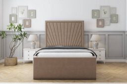 "Sloomy Somerset Mink Plush Bed Frame With Mattress With 50"" Upholstered Headboard 6' Super King" - thumbnail 1