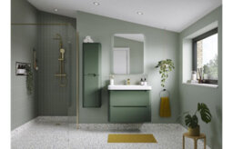 Ethiant Bathrooms  605mm 2 Drawer Wall Hung Basin Unit - Matt Sage Green - thumbnail 2