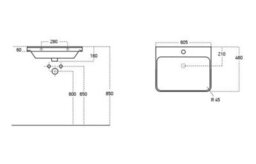 Ethiant Bathrooms  605mm 2 Drawer Wall Hung Basin Unit - Matt Sage Green - thumbnail 5