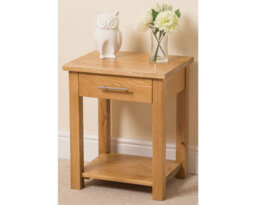 That's Furniture Oslo Solid Oak Lamp Table With 1 Drawer - thumbnail 3