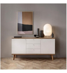 Arte Elegant Primo Large Sideboard Cabinet H830mm W1600mm D400mm In White And Oak Riviera - Versatile Storage Solution - thumbnail 3