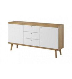 Arte Elegant Primo Large Sideboard Cabinet H830mm W1600mm D400mm In White And Oak Riviera - Versatile Storage Solution - thumbnail 1