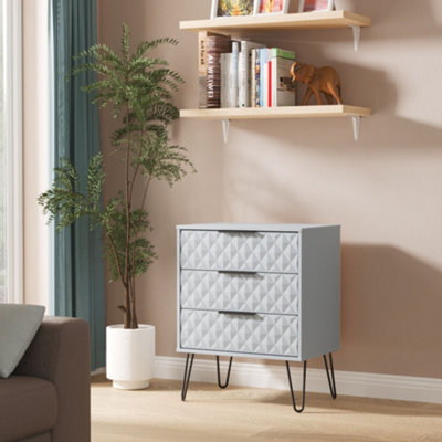 Anzio Matt Denim Blue 3 Drawer Chest (H)737mm (W)575mm (D)395mm - image 1