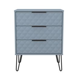 Anzio Matt Denim Blue 3 Drawer Chest (H)737mm (W)575mm (D)395mm - thumbnail 2