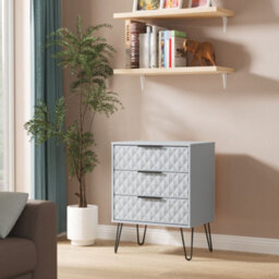 Anzio Matt Denim Blue 3 Drawer Chest (H)737mm (W)575mm (D)395mm - thumbnail 1