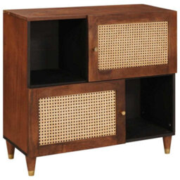Walplus Sideboard Brown 80 X 33.5 X 75 Cm Cane And Solid Mango Wood