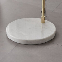 Furniturebox Uk Danielle Arc Lamp With Teal Velvet Shade And A Brass And Marble Base - thumbnail 6