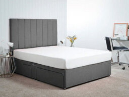 Divan Base Direct Celestia Contemporary Button Backed Fabric Bed Base Only 4Ft Small Double- Verlour Mustard - thumbnail 2