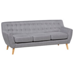Beliani Sofa 3 Seater Motala Fabric Light Grey - thumbnail 4