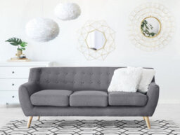 Beliani Sofa 3 Seater Motala Fabric Light Grey - thumbnail 2