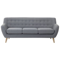 Beliani Sofa 3 Seater Motala Fabric Light Grey - thumbnail 1