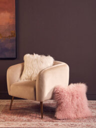 Orsina Bosie Lamina Cream Square Fur Cushion - thumbnail 5