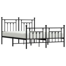 Berkfield Metal Bed Frame With Headboard And Footboard Black 140X200 Cm - thumbnail 4