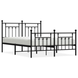 Berkfield Metal Bed Frame With Headboard And Footboard Black 140X200 Cm - thumbnail 2