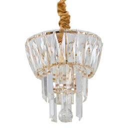 Living And Home Elegant Gold Crystal Ceiling Light With E14 Base For Dining Room Or Bedroom, 40W - thumbnail 7