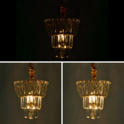 Living And Home Elegant Gold Crystal Ceiling Light With E14 Base For Dining Room Or Bedroom, 40W - thumbnail 3