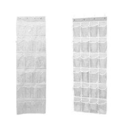 24 Pockets Over Door Hanging Shoe Rack Storage Hanger Holder Organiser Tidy New - thumbnail 1