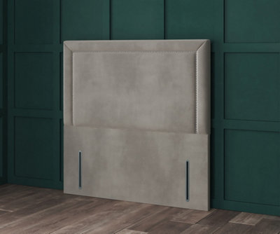 Comfy Deluxe 4Ft Silver Linen Hannah Beading 54Inch Floorstand Headboard - image 1