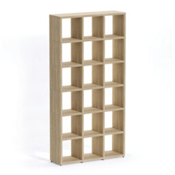 RB UK Boon 18 Cube Shelving Unit Eco-Friendly Bookcase Freestanding Heavy Duty Oak, Made In Austria (H)2180mm (W)1100mm (D)330mm