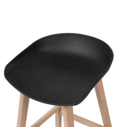Beliani Nordic Living Set Of 2 Bar Stools 85 Cm - Light Beech Legs And Black Polypropylene Seats - thumbnail 7