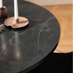 Furniture To Go Amble Round Dining Table With Black Marble Melamine Top & Black Legs - thumbnail 7