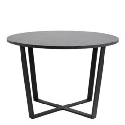 Furniture To Go Amble Round Dining Table With Black Marble Melamine Top & Black Legs - thumbnail 2
