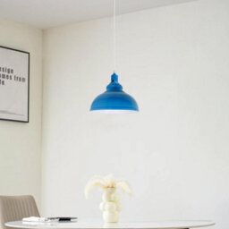 Ledsone Vintage Industrial Pendant Light E27 Holder Blue Curvy For Living Room Kitchen Restaurant Cafe - thumbnail 4