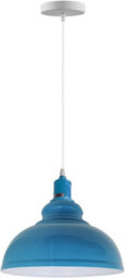 Ledsone Vintage Industrial Pendant Light E27 Holder Blue Curvy For Living Room Kitchen Restaurant Cafe - thumbnail 6