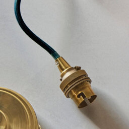 Loops Elegant 2 Pack Of Brushed Brass Hanging Pendant Lights With Blue Flex - thumbnail 4