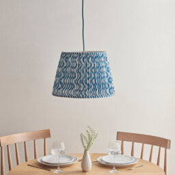 Loops Elegant 2 Pack Of Brushed Brass Hanging Pendant Lights With Blue Flex - thumbnail 3