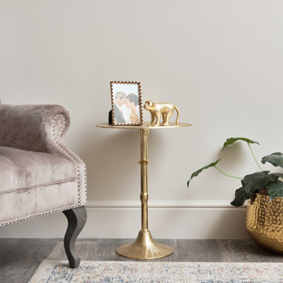 Melody Maison Round Gold Metal Side Table - image 1