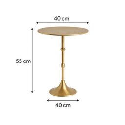 Melody Maison Round Gold Metal Side Table - thumbnail 7