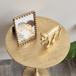 Melody Maison Round Gold Metal Side Table - thumbnail 4