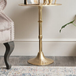 Melody Maison Round Gold Metal Side Table - thumbnail 5