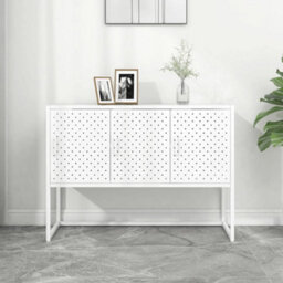 Berkfield Sideboard White 105X35X75 Cm Steel - thumbnail 1