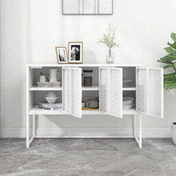 Berkfield Sideboard White 105X35X75 Cm Steel - thumbnail 3