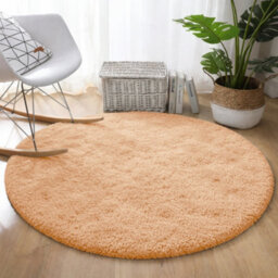 Aspire Homeware Non-Slip Beige Shaggy Rug Soft Fluffy Washable, Round Living Area And Bedroom Rug, (L)120Cm X (W)120Cm - thumbnail 6