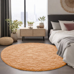 Aspire Homeware Non-Slip Beige Shaggy Rug Soft Fluffy Washable, Round Living Area And Bedroom Rug, (L)120Cm X (W)120Cm - thumbnail 7