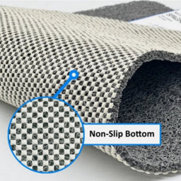 Tile Prime Anti Slip Pvc Loofah Shower Mat - Anti Mould Washable Bath Mat Rectangular 90X60Cm Grey - thumbnail 3