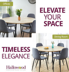 Hallowood Furniture Cullompton Large Round Dining Table (120Cm) With Oak Effect Top And Black Legs - thumbnail 6