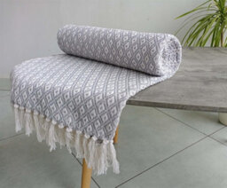 Homespace Direct Ltd Rapport Home Eden Blanket/throw Silver 254X254Cm - thumbnail 1