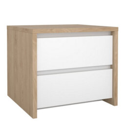 Furniture To Go Next Nightstand 2 Drawers Jackson Hickory White High Gloss - thumbnail 1