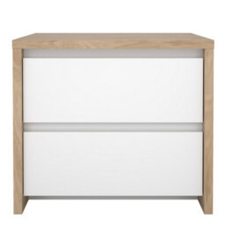 Furniture To Go Next Nightstand 2 Drawers Jackson Hickory White High Gloss - thumbnail 2