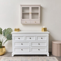 Melody Maison Pink Reeded Glass Wall Cabinet With Drawers - thumbnail 8